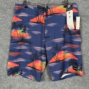 New Hurley Phantom Mens Sz 32 Tropical Board Shorts Orange Blue Swim Surf Beach